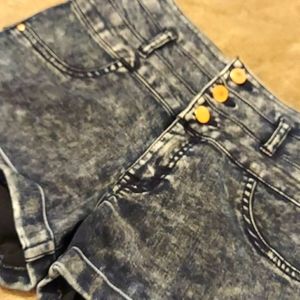 High waisted jean shorts
